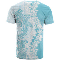 Polynesian Turquoise Plumeria Lei T Shirt with Hammerhead Shark LT7 - Polynesian Pride