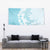 Polynesian Turquoise Plumeria Lei Tapestry with Hammerhead Shark