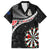 Personalised New Zealand Darts Family Matching Puletasi and Hawaiian Shirt Maori Manaia LT7 Dad's Shirt - Short Sleeve Black - Polynesian Pride