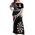 Personalised New Zealand Darts Off Shoulder Maxi Dress Maori Manaia LT7 Women Black - Polynesian Pride