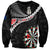 Personalised New Zealand Darts Sweatshirt Maori Manaia LT7 Unisex Black - Polynesian Pride