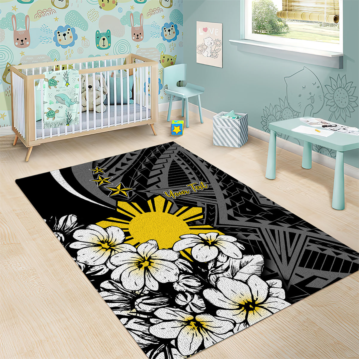 Philippines Sampaguita Personalised Area Rug Women's Day LT7 - Polynesian Pride