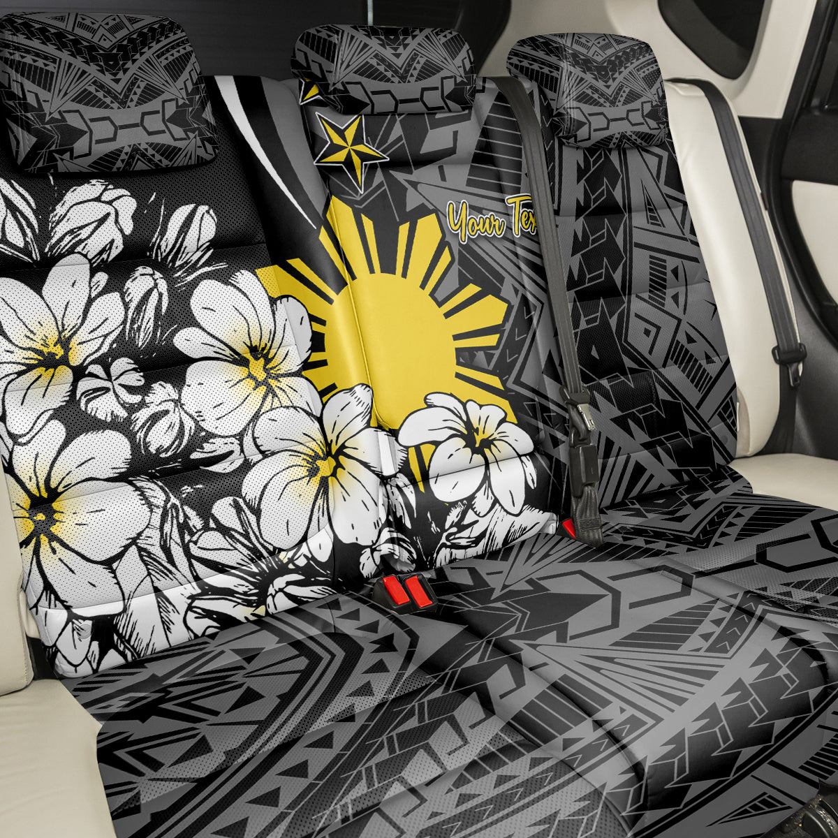 Philippines Sampaguita Personalised Back Car Seat Cover Women's Day LT7 - Polynesian Pride