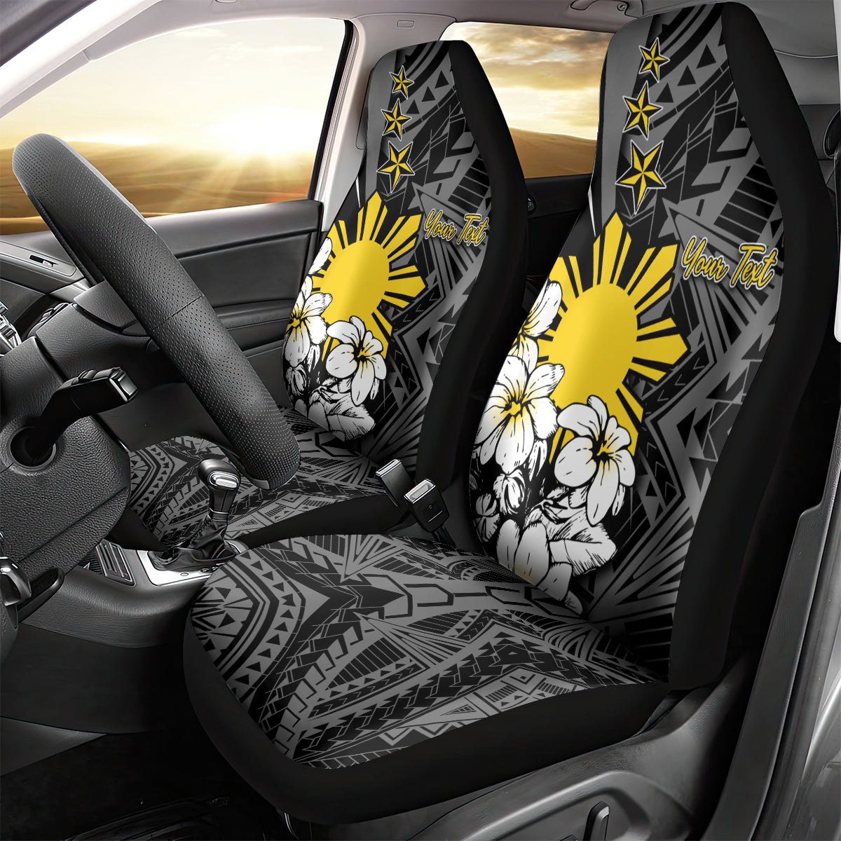 Philippines Sampaguita Personalised Car Seat Cover Women's Day LT7 - Polynesian Pride