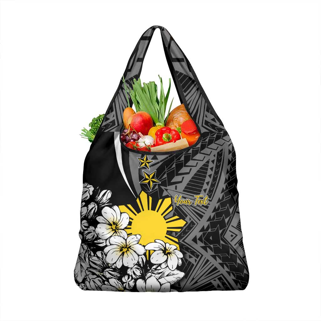 Philippines Sampaguita Personalised Grocery Bag Women's Day LT7 1-pack One Size Black - Polynesian Pride