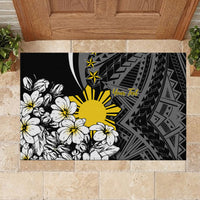Philippines Sampaguita Personalised Rubber Doormat Women's Day LT7 - Polynesian Pride