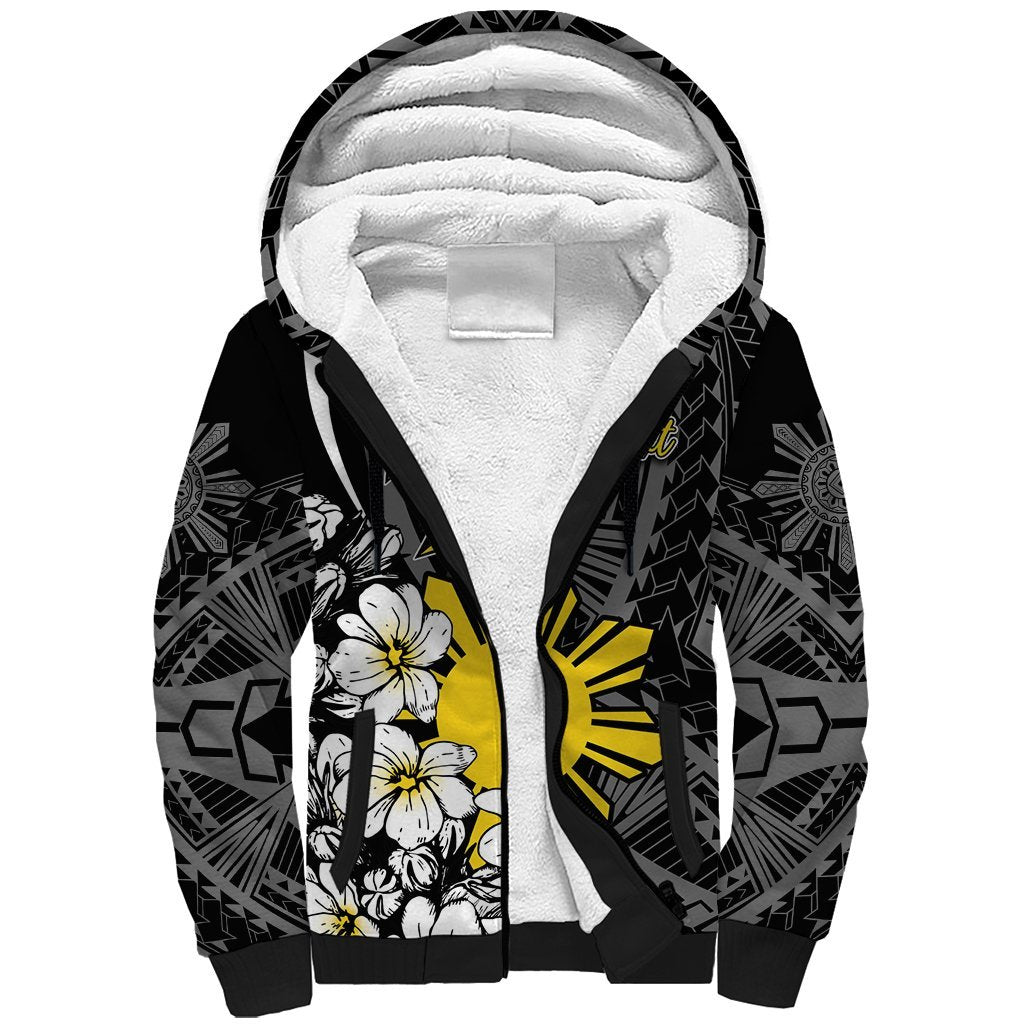 Philippines Sampaguita Personalised Sherpa Hoodie Women's Day LT7 Unisex Black - Polynesian Pride