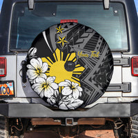 Philippines Sampaguita Personalised Spare Tire Cover Women's Day LT7 Black - Polynesian Pride