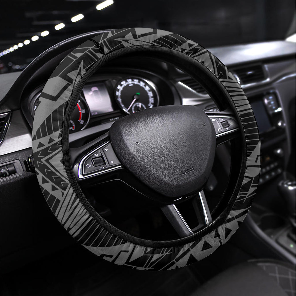 Philippines Sampaguita Steering Wheel Cover Women's Day LT7 Universal Fit Black - Polynesian Pride