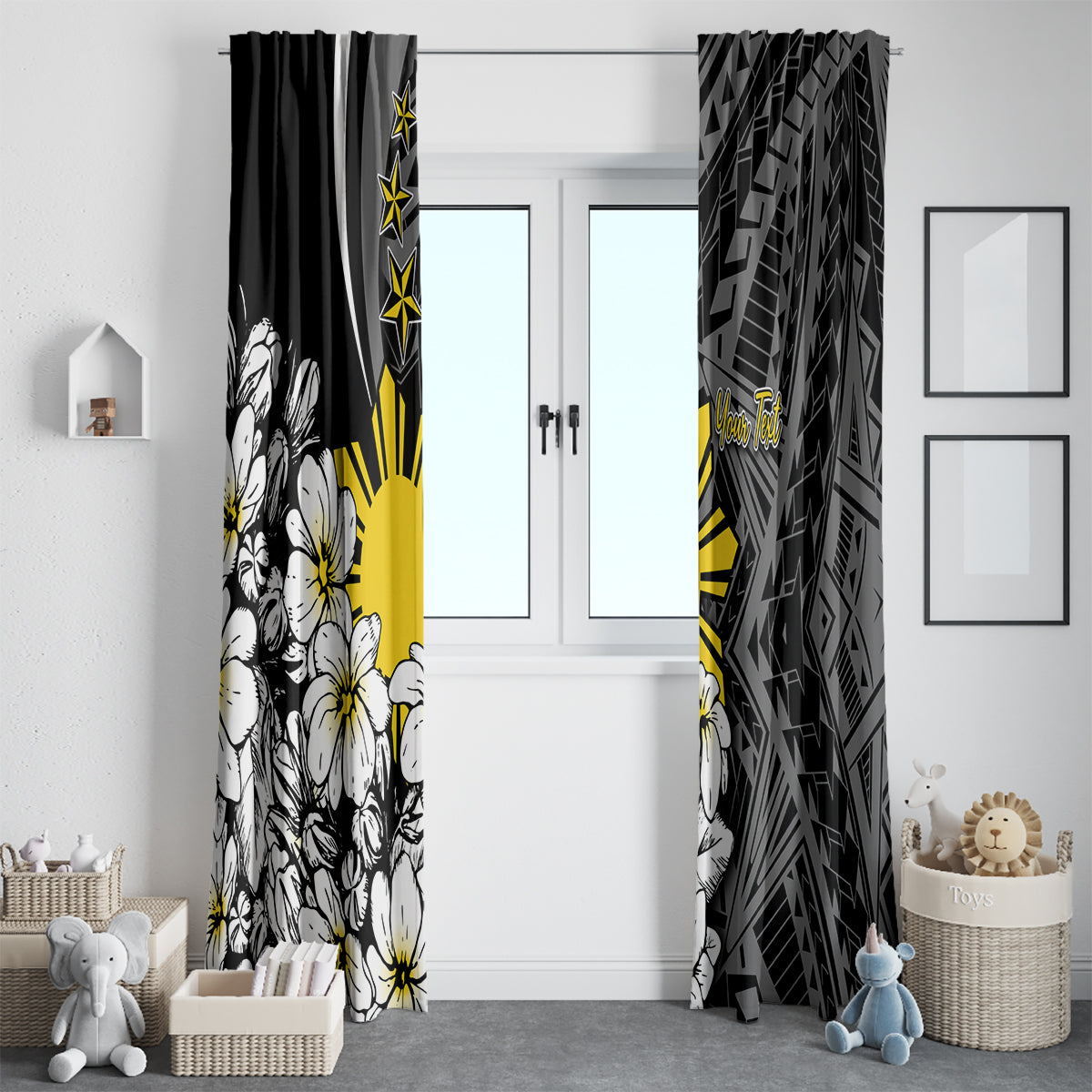 Philippines Sampaguita Personalised Window Curtain Women's Day LT7 - Polynesian Pride