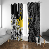 Philippines Sampaguita Personalised Window Curtain Women's Day LT7 With Grommets Black - Polynesian Pride