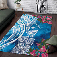 Hafa Adai Guam Area Rug Crystal Waves LT7 Blue - Polynesian Pride
