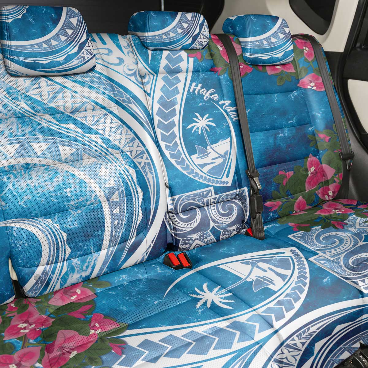 Hafa Adai Guam Back Car Seat Cover Crystal Waves LT7 - Polynesian Pride