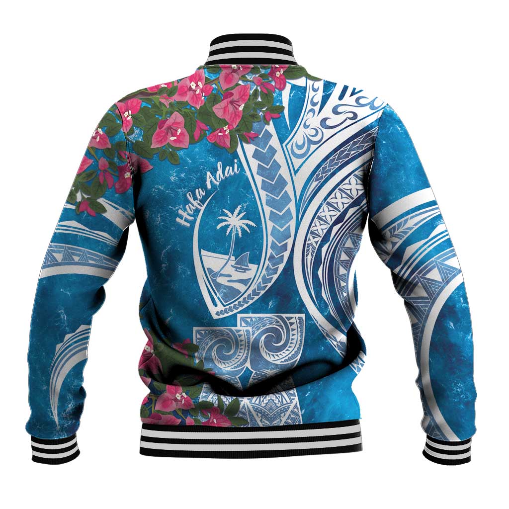 Hafa Adai Guam Baseball Jacket Crystal Waves LT7 - Polynesian Pride
