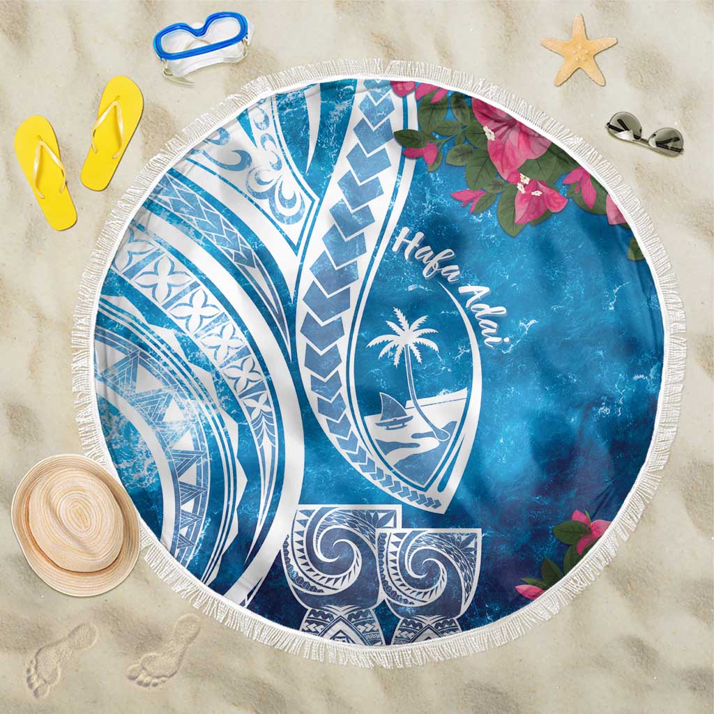 Hafa Adai Guam Beach Blanket Crystal Waves LT7 One Size 150cm Blue - Polynesian Pride
