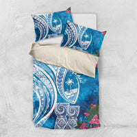 Hafa Adai Guam Bedding Set Crystal Waves LT7 US Twin 172cm x 218cm Blue - Polynesian Pride