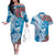 Hafa Adai Guam Couples Matching Off The Shoulder Long Sleeve Dress and Hawaiian Shirt Crystal Waves