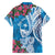 Hafa Adai Guam Family Matching Off The Shoulder Long Sleeve Dress and Hawaiian Shirt Crystal Waves