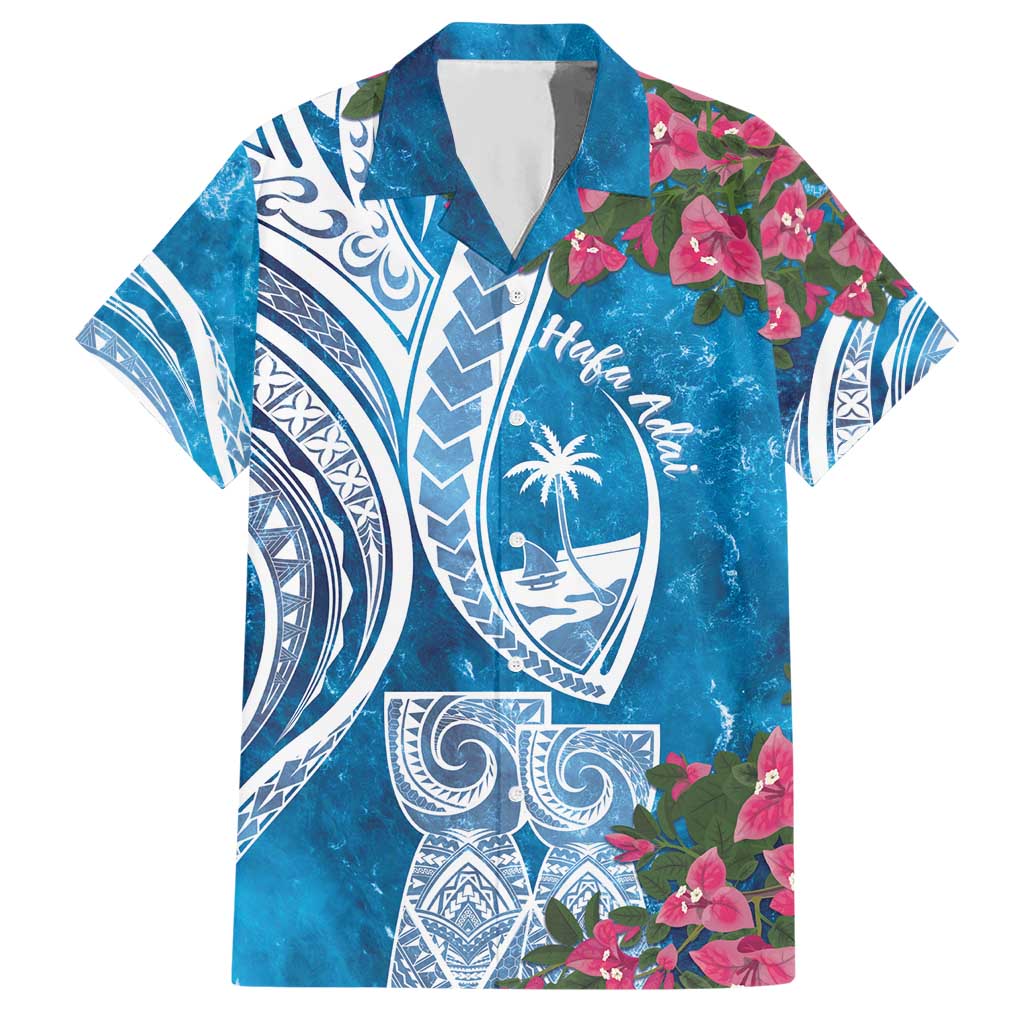 Hafa Adai Guam Hawaiian Shirt Crystal Waves LT7 Blue - Polynesian Pride