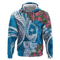Hafa Adai Guam Hoodie Crystal Waves LT7 Pullover Hoodie Blue - Polynesian Pride