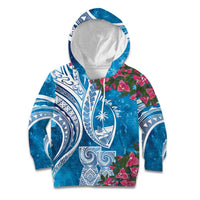 Hafa Adai Guam Kid Hoodie Crystal Waves LT7 Hoodie Blue - Polynesian Pride