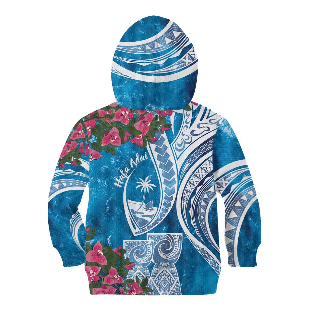 Hafa Adai Guam Kid Hoodie Crystal Waves LT7 - Polynesian Pride