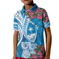 Hafa Adai Guam Kid Polo Shirt Crystal Waves LT7 Kid Blue - Polynesian Pride