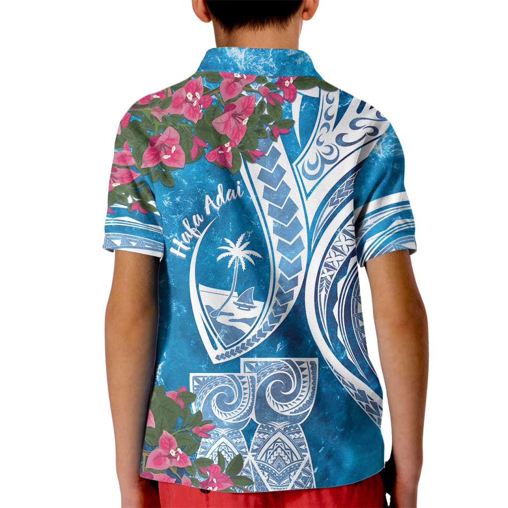 Hafa Adai Guam Kid Polo Shirt Crystal Waves LT7 - Polynesian Pride