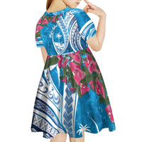Hafa Adai Guam Kid Short Sleeve Dress Crystal Waves LT7 - Polynesian Pride