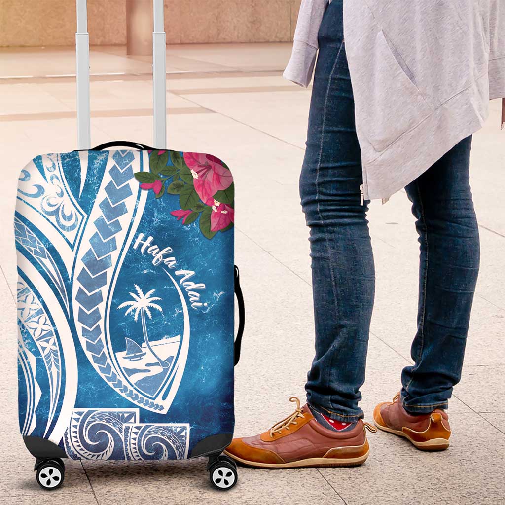 Hafa Adai Guam Luggage Cover Crystal Waves LT7 Blue - Polynesian Pride