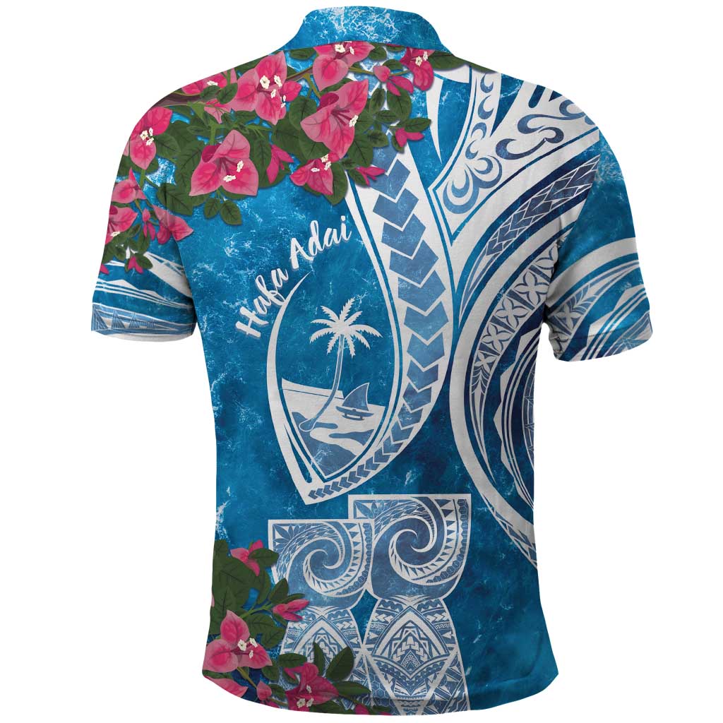 Hafa Adai Guam Polo Shirt Crystal Waves LT7 - Polynesian Pride