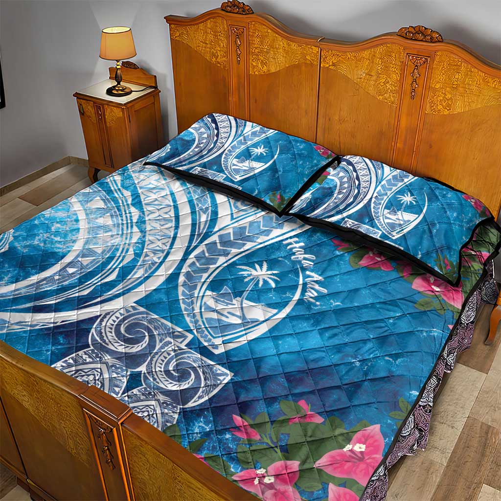 Hafa Adai Guam Quilt Bed Set Crystal Waves LT7 - Polynesian Pride