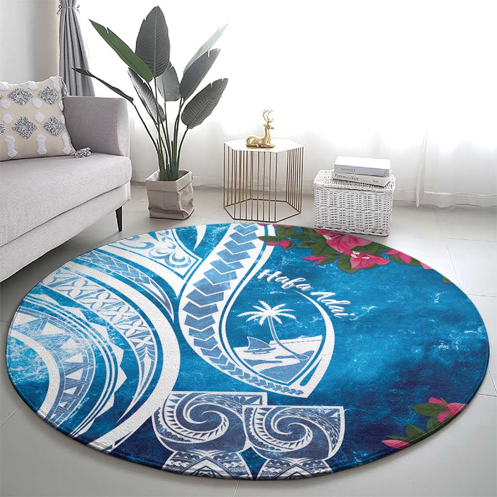 Hafa Adai Guam Round Carpet Crystal Waves LT7 - Polynesian Pride