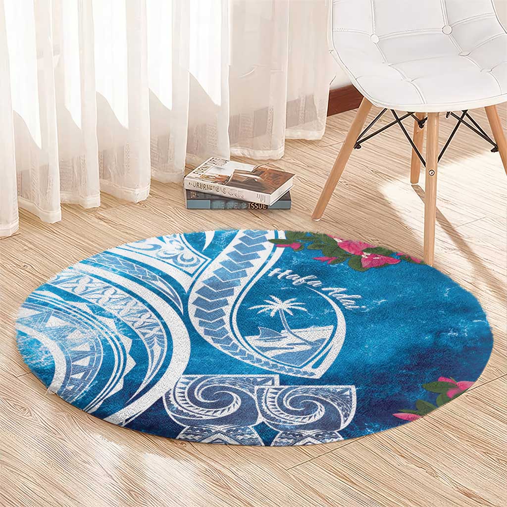 Hafa Adai Guam Round Carpet Crystal Waves LT7 - Polynesian Pride