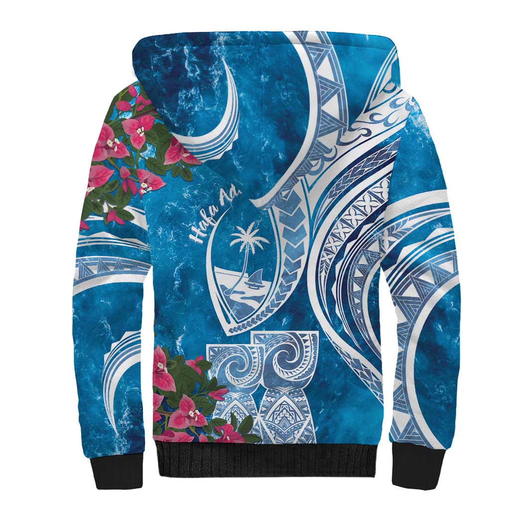 Hafa Adai Guam Sherpa Hoodie Crystal Waves LT7 - Polynesian Pride