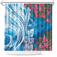 Hafa Adai Guam Shower Curtain Crystal Waves LT7 Blue - Polynesian Pride