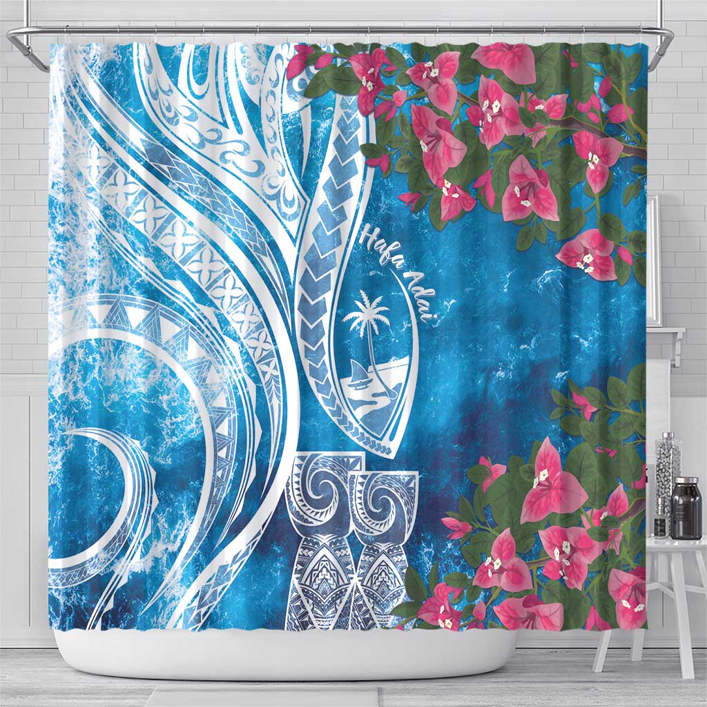 Hafa Adai Guam Shower Curtain Crystal Waves LT7 - Polynesian Pride