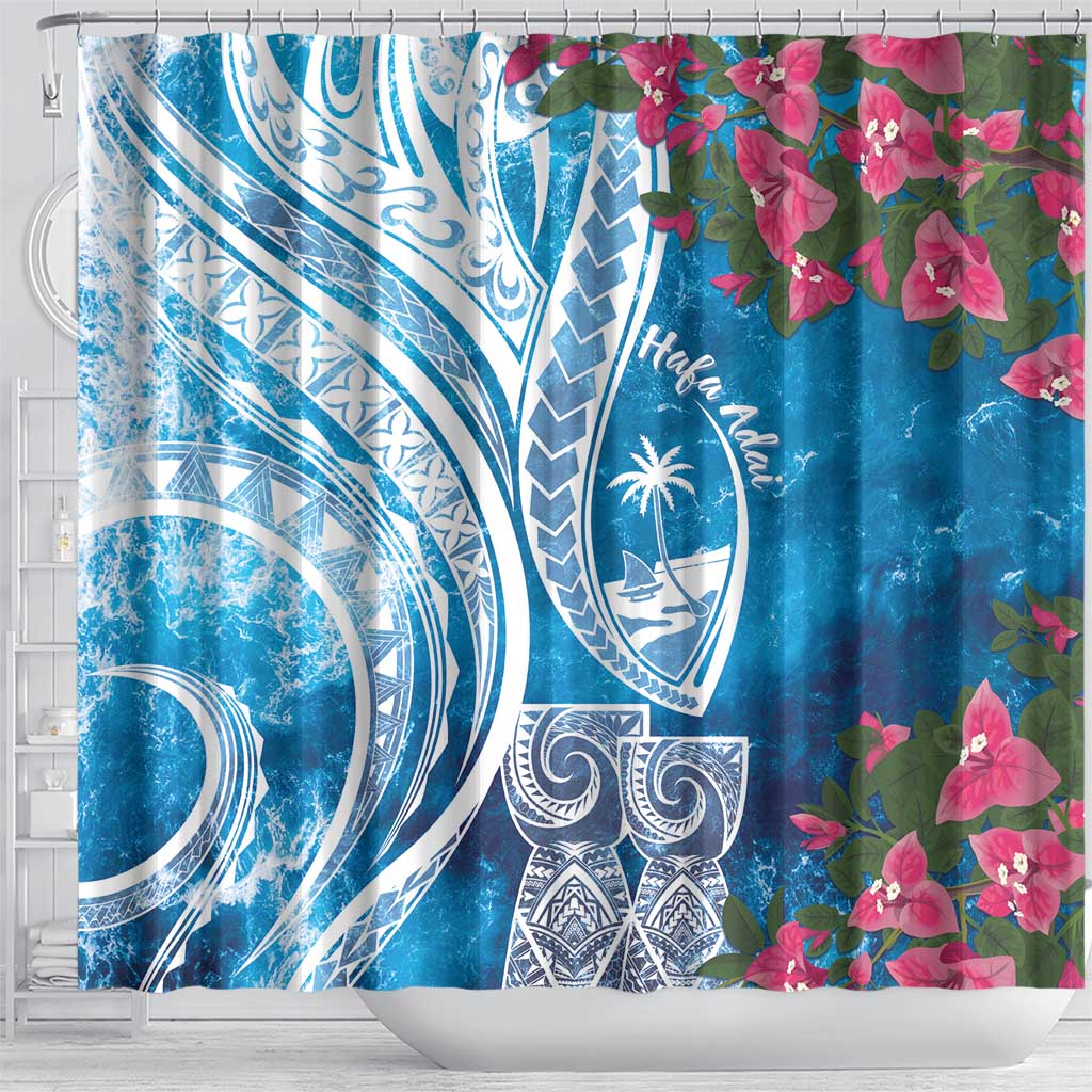 Hafa Adai Guam Shower Curtain Crystal Waves LT7 - Polynesian Pride