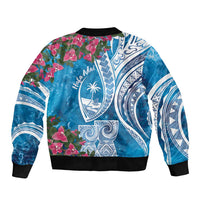 Hafa Adai Guam Sleeve Zip Bomber Jacket Crystal Waves LT7 - Polynesian Pride