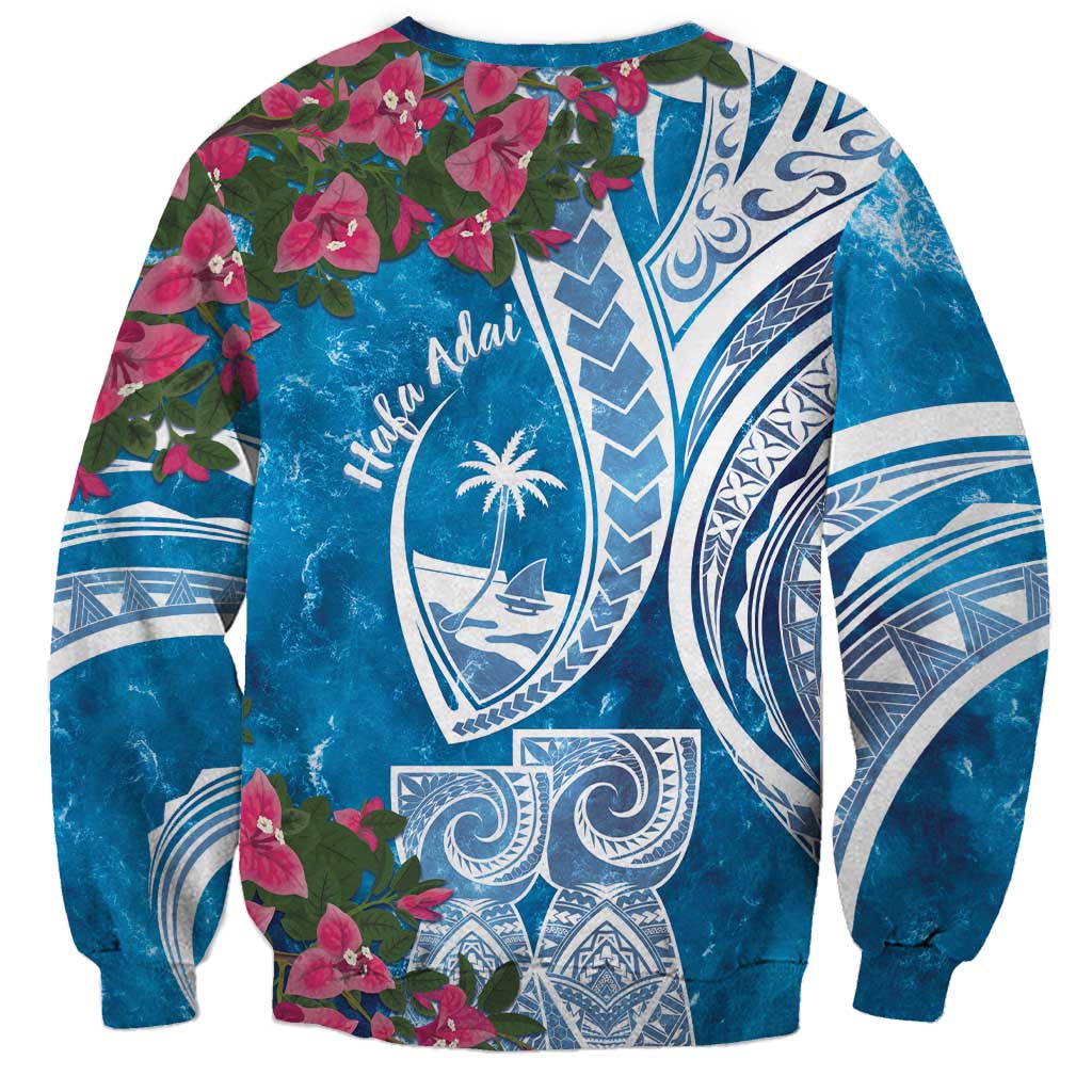 Hafa Adai Guam Sweatshirt Crystal Waves LT7 - Polynesian Pride
