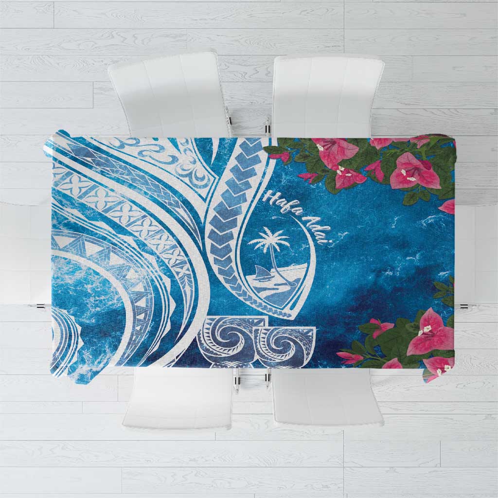 Hafa Adai Guam Tablecloth Crystal Waves LT7 Blue - Polynesian Pride