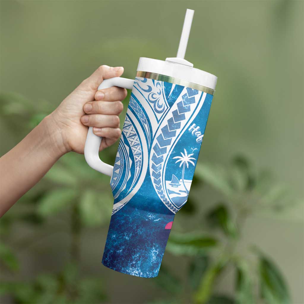 Hafa Adai Guam Tumbler With Handle Crystal Waves LT7 - Polynesian Pride