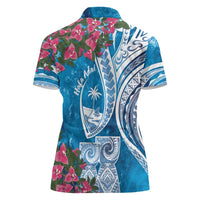 Hafa Adai Guam Women Polo Shirt Crystal Waves LT7 - Polynesian Pride