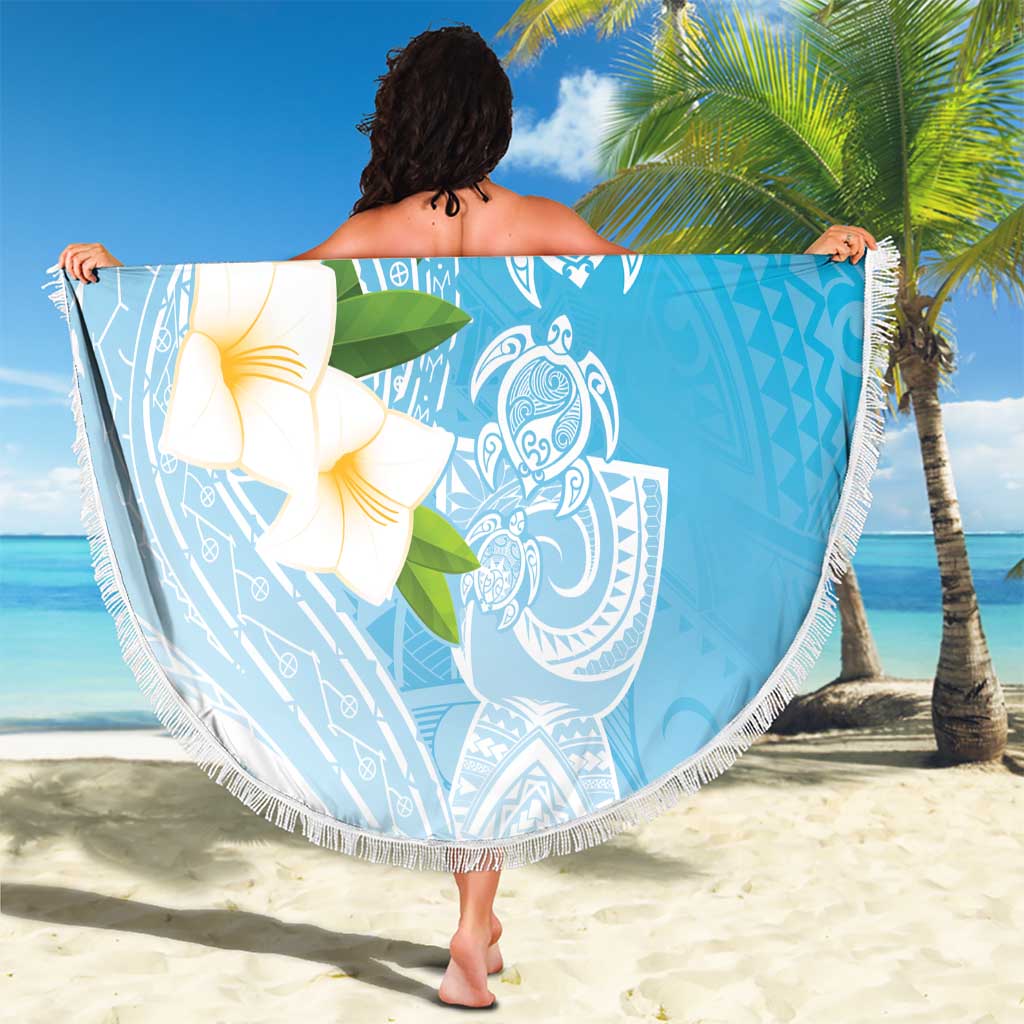 Personalized Guam Chamorro Beach Blanket Turtles and Guasali Flowers LT7 - Polynesian Pride