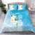 Personalized Guam Chamorro Bedding Set Turtles and Guasali Flowers