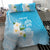 Personalized Guam Chamorro Bedding Set Turtles and Guasali Flowers