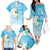 Personalized Guam Chamorro Family Matching Off The Shoulder Long Sleeve Dress and Hawaiian Shirt Turtles and Guasali Flowers