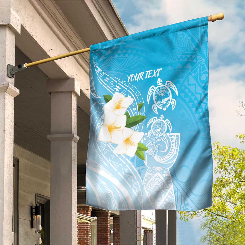 Personalized Guam Chamorro Garden Flag Turtles and Guasali Flowers LT7 House Flag Turquoise - Polynesian Pride