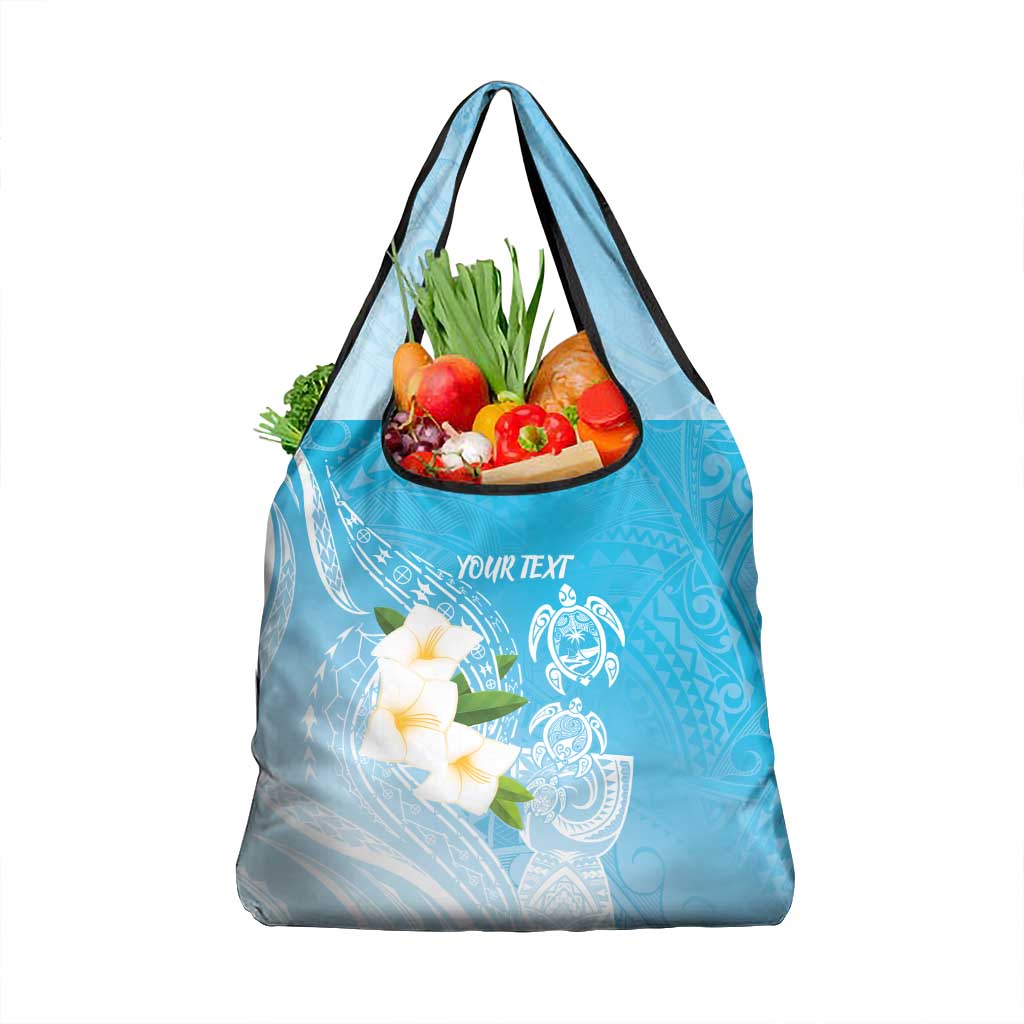 Personalized Guam Chamorro Grocery Bag Turtles and Guasali Flowers LT7 1-pack One Size Turquoise - Polynesian Pride