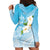 Personalized Guam Chamorro Hoodie Dress Turtles and Guasali Flowers